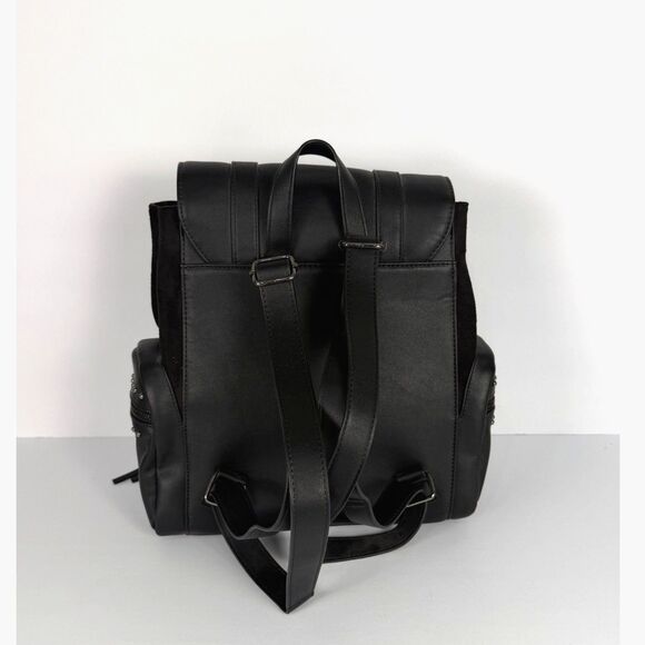 Blackcraft Cult Gothic Pentagram Backpack Black Studded Vegan Leather Bag main image 6